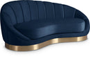 Shelly Navy Velvet Chaise