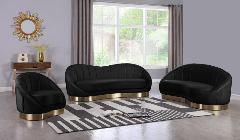 Shelly Black Velvet Sofa