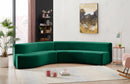 Curl Green Velvet 2pc. Sectional
