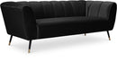 Beaumont Black Velvet Sofa