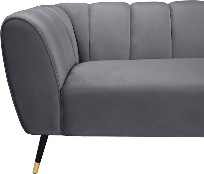 Beaumont Grey Velvet Sofa