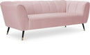 Beaumont Pink Velvet Sofa