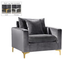 Naomi Grey Velvet Chair