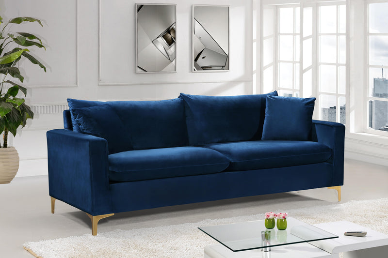 Naomi Navy Velvet Sofa