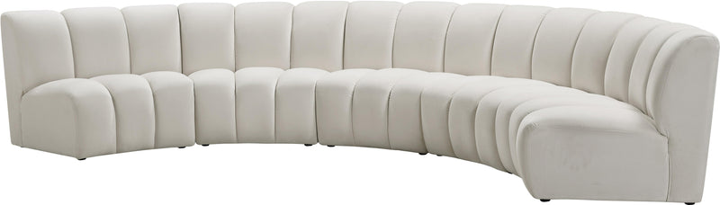 Infinity Cream Velvet 5pc. Modular Sectional