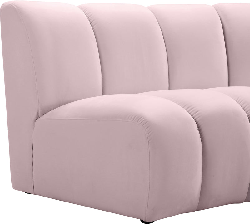 Infinity Pink Velvet 7pc. Modular Sectional