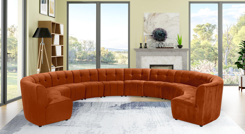 Limitless Cognac Velvet 12pc. Modular Sectional