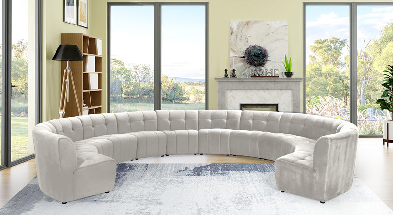 Limitless Cream Velvet 12pc. Modular Sectional