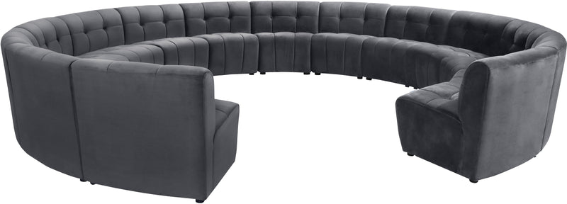 Limitless Grey Velvet 14pc. Modular Sectional