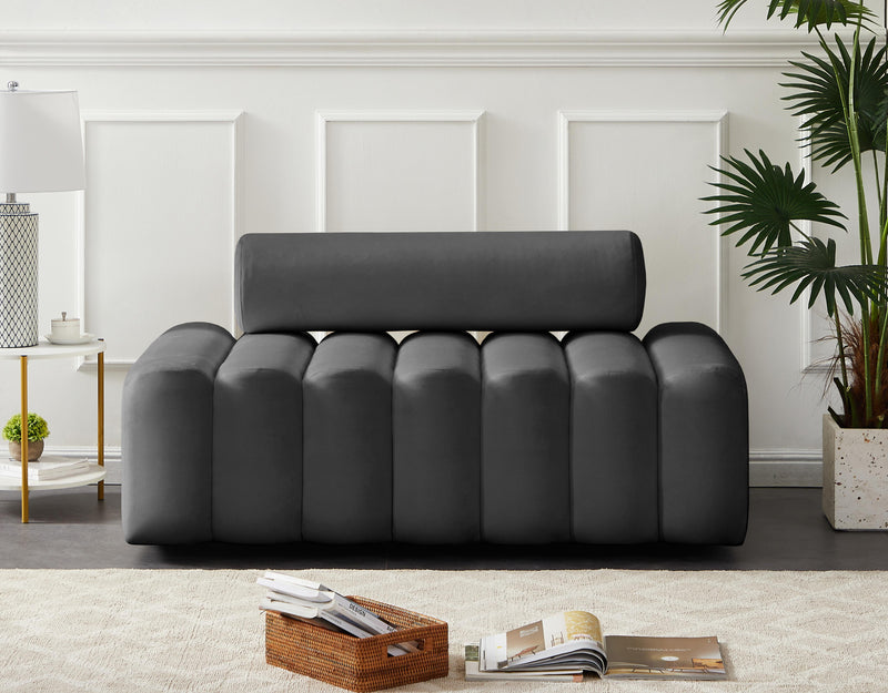 Melody Grey Velvet Loveseat