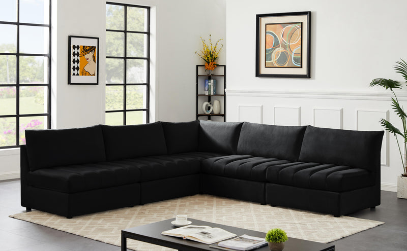 Jacob Black Velvet Modular Sectional