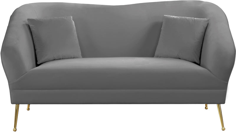 Hermosa Grey Velvet Loveseat