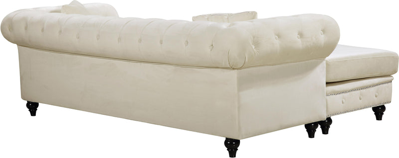 Sabrina Cream Velvet 2pc. Reversible Sectional