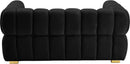 Gwen Black Velvet Loveseat