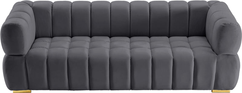 Gwen Grey Velvet Sofa