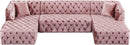 Coco Pink Velvet 3pc. Sectional (3 Boxes)