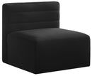 Quincy Black Velvet Modular Armless Chair
