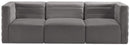 Quincy Grey Velvet Modular Sofa