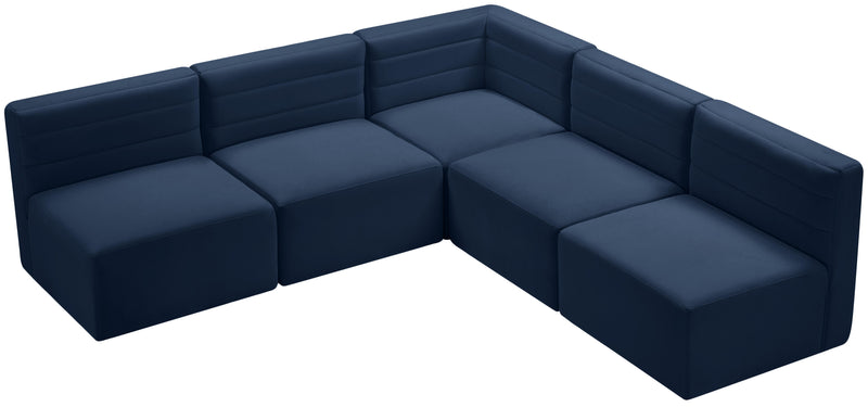 Quincy Navy Velvet Modular Sectional