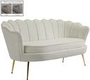 Gardenia Cream Velvet Loveseat