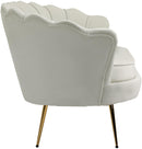 Gardenia Cream Velvet Loveseat