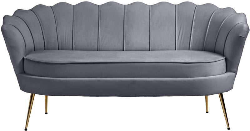 Gardenia Grey Velvet Loveseat