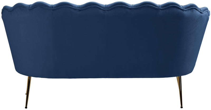 Gardenia Navy Velvet Loveseat