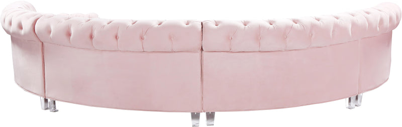 Anabella Pink Velvet 4pc. Sectional