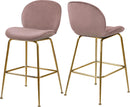 Paris Pink Velvet Stool