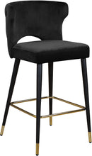 Kelly Black Velvet Stool