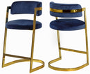 Stephanie Navy Velvet Stool