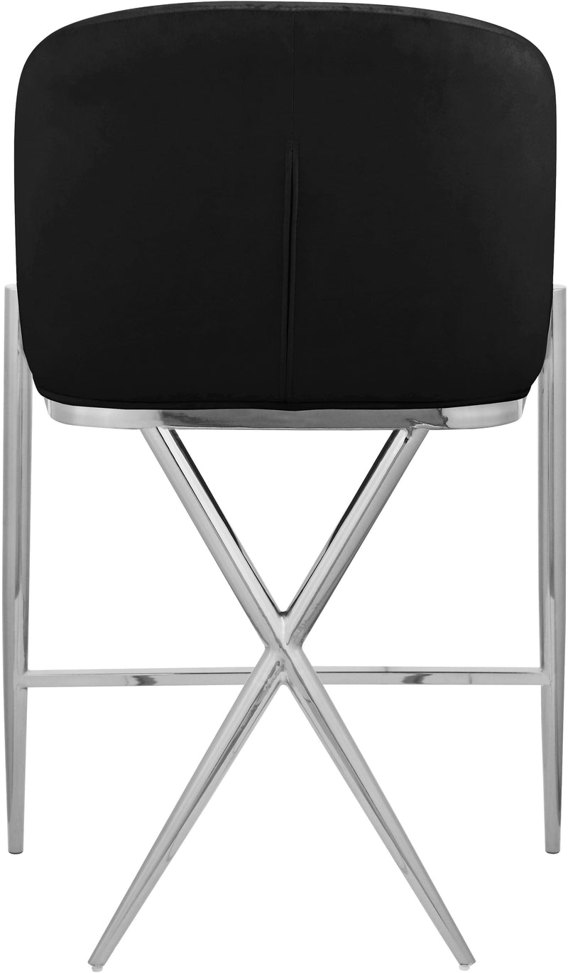 Xavier Black Velvet Counter Stool