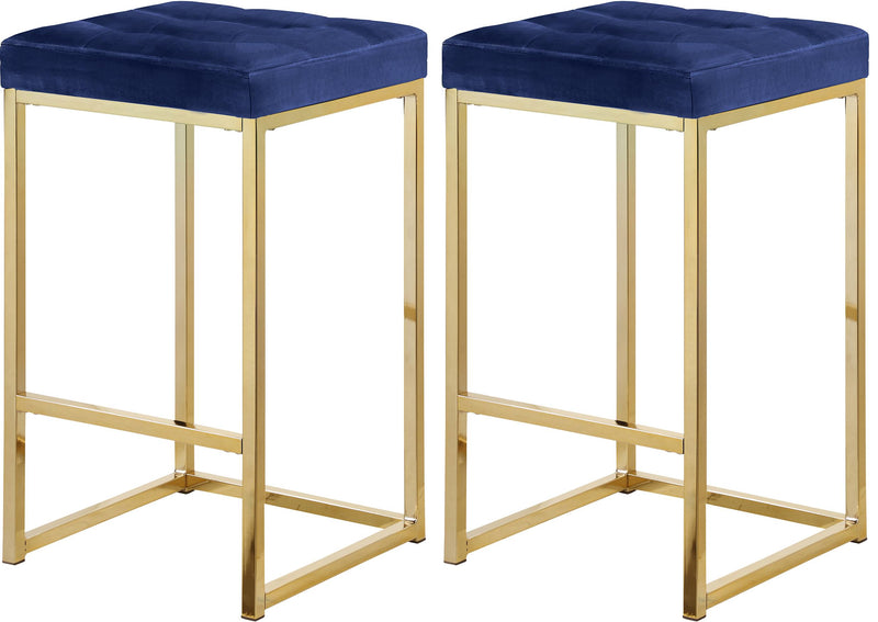 Nicola Navy Velvet Stool