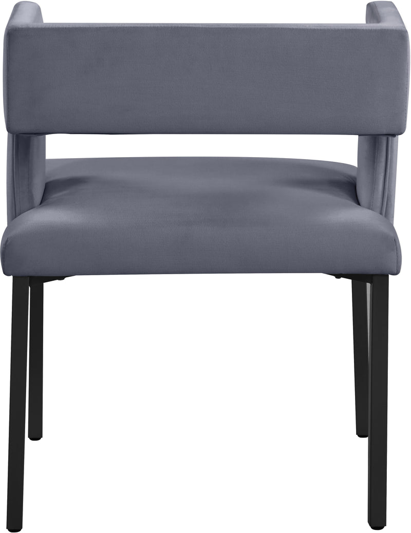 Caleb Grey Velvet Dining Chair