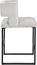 Caleb Cream Velvet Counter Stool