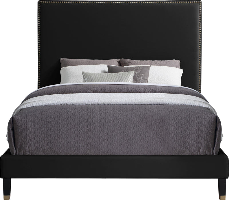 Harlie Black Velvet King Bed