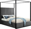 Jax Grey Velvet Queen Bed
