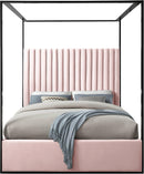 Jax Pink Velvet King Bed