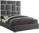 Milan Grey Faux Leather King Bed