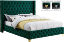 Savan Green Velvet Full Bed