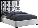 Taj White Velvet King Bed
