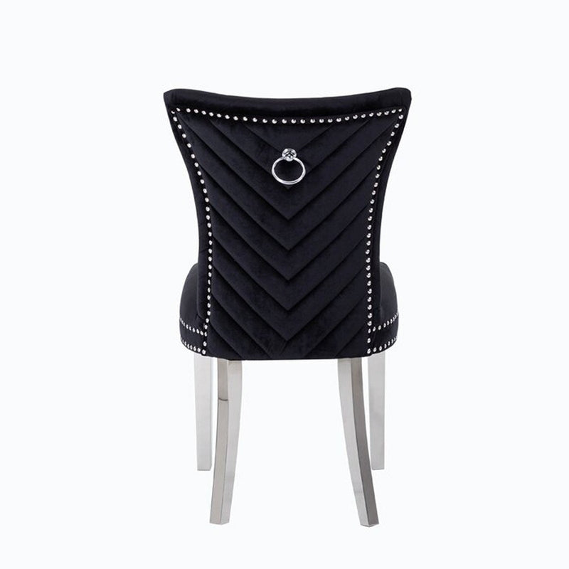 Galaxy Home Eva Stainless Steel Dining Chair (Set of 2) in Black