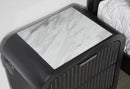BECKETT WHITE/BLACK QUEEN BED GROUP WITH COOLER & SPEAKER