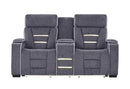 U1895 GREY P2 CONSOLE RECLINING LOVESEAT WITH IS AND LED