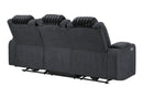 U8000 BLACK PWR REC SOFA W/PHR, DDT, READING LIGHT & LED LIGHT