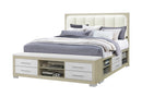 EMMA NATURAL/WHITE KING BED WITH LED AND USB