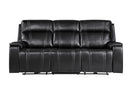 U8880 BLACK LEATHER POWER RECLINING SOFA