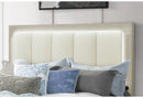 EMMA NATURAL/WHITE QUEEN BED WITH LED AND USB