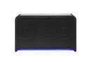 BECKETT WHT/BLK DRESSER W/ LED