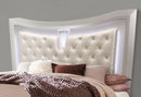 PARIS CHAMPAGNE QUEEN BED WITH LED, DRESSER, MIRROR, NIGHTSTAND